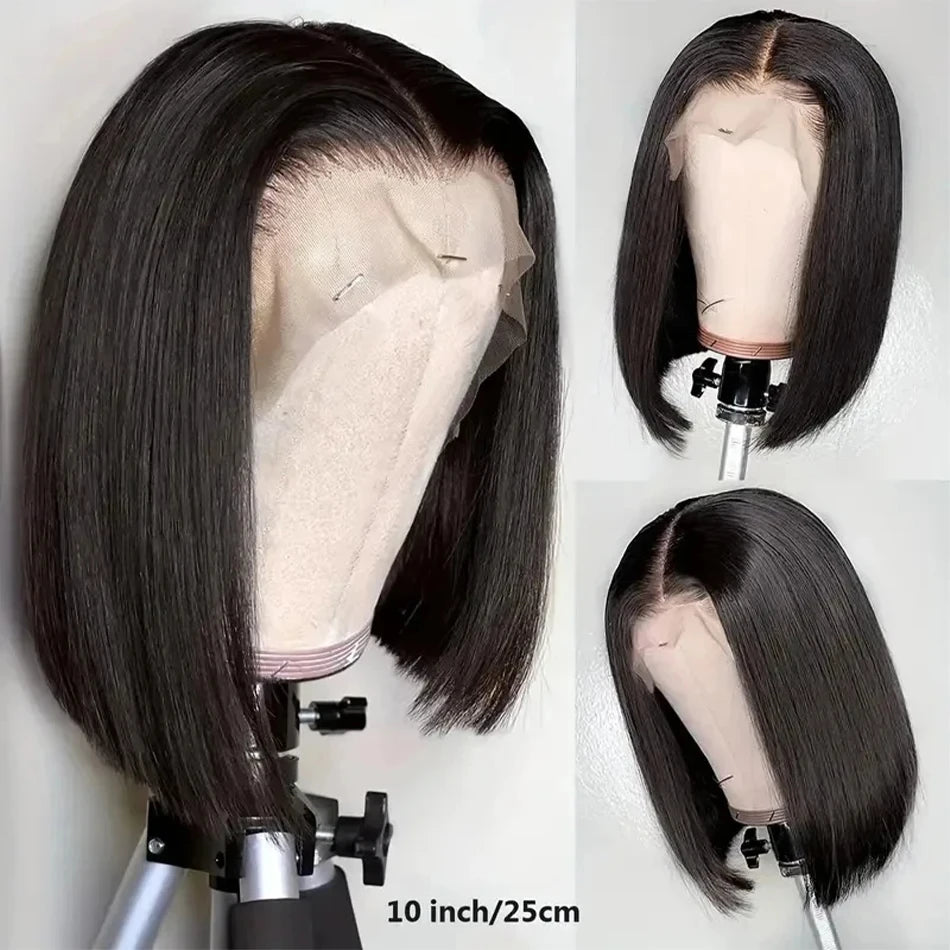 Straight Short Bob Wig Lace Front Natural Real Human Hair Wigs Jerry Curly Brazilian Remy Hair 13x4 Lace Frontal Wig 10-16inch