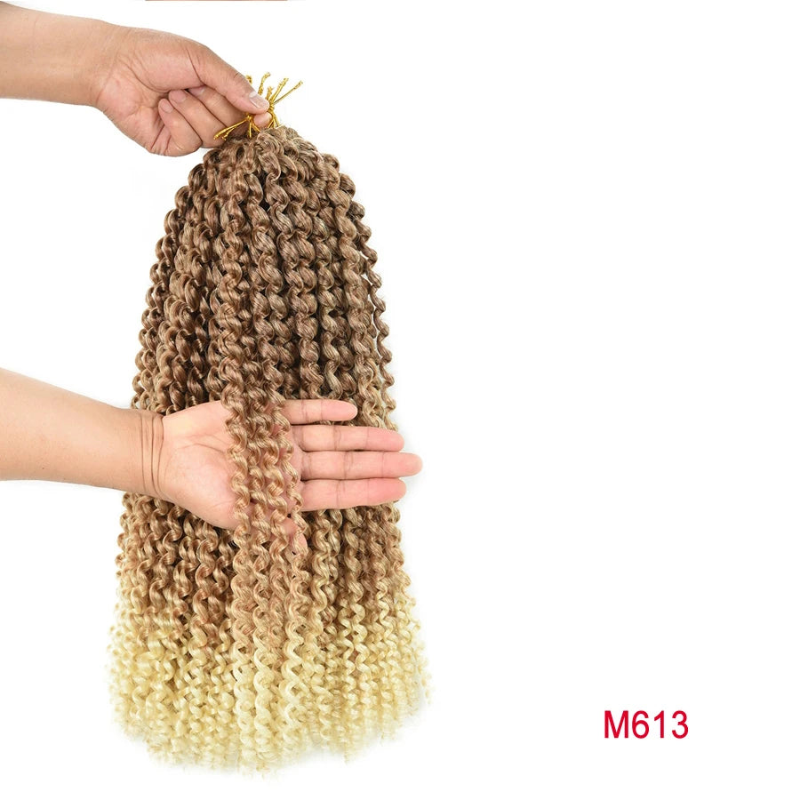 Cabelo 14 18 22 Polegada 22 Raízes ombre onda de água crochê cabelo longo boêmio trança sintética extensões de cabelo