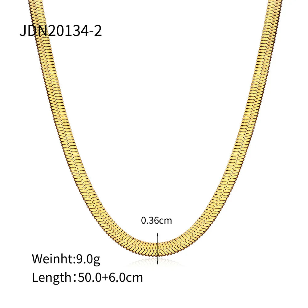 18K Gold-plated Stainless Steel Necklace Can Be Folded to Wear Collarbone Necklace Women's Jewelry