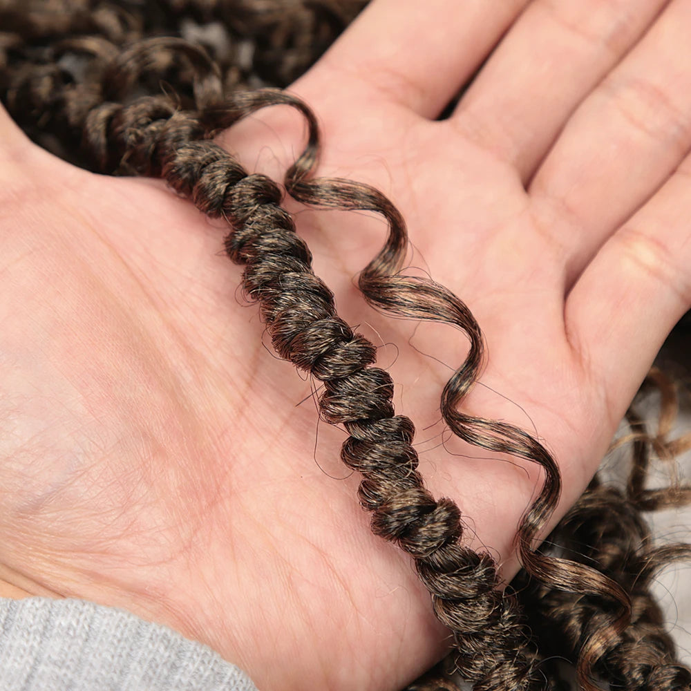 Afro Passion Twist Hair 20Inch Synthetic Wavy Boho Bomb Crochet Hair Extensions Pre-Twisted up Crochet Braids