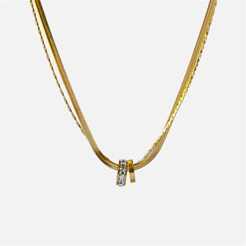 316L Stainless Steel 15 Multiple Different Styles Geometry Pendant Charm Chain Necklaces For Women Fashion Fine Jewelry Gifts