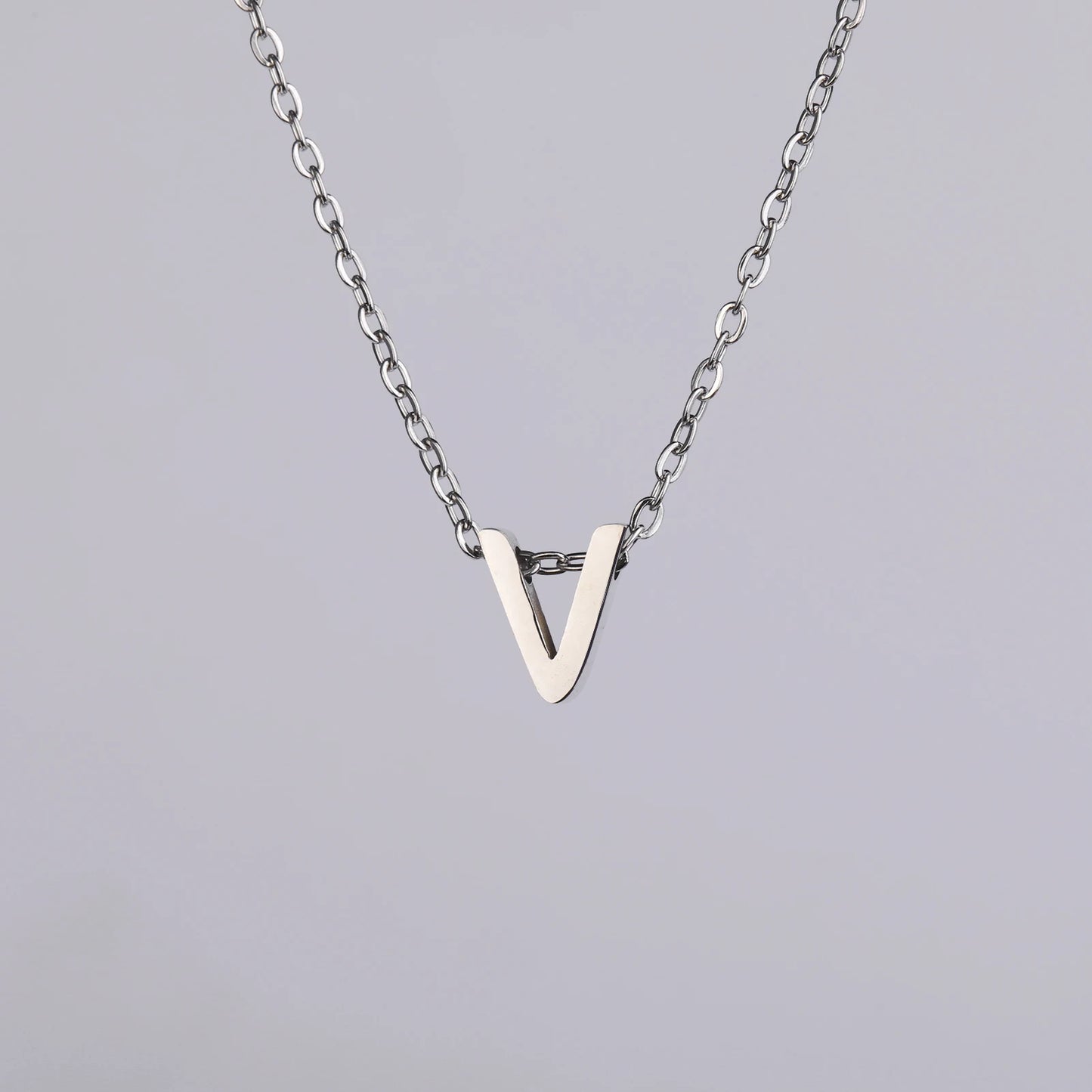 Colares com nome inicial da família Unift, pingente de letra do alfabeto M, corrente de pescoço feminina em aço inoxidável, gargantilha, joia minimalista da moda