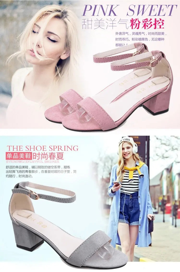 Heeled Women Sandals Elegant Woman Shoes with Low Heels Luxury Designer Sexy Best Selling Pink Black Gray Ladies Shoes