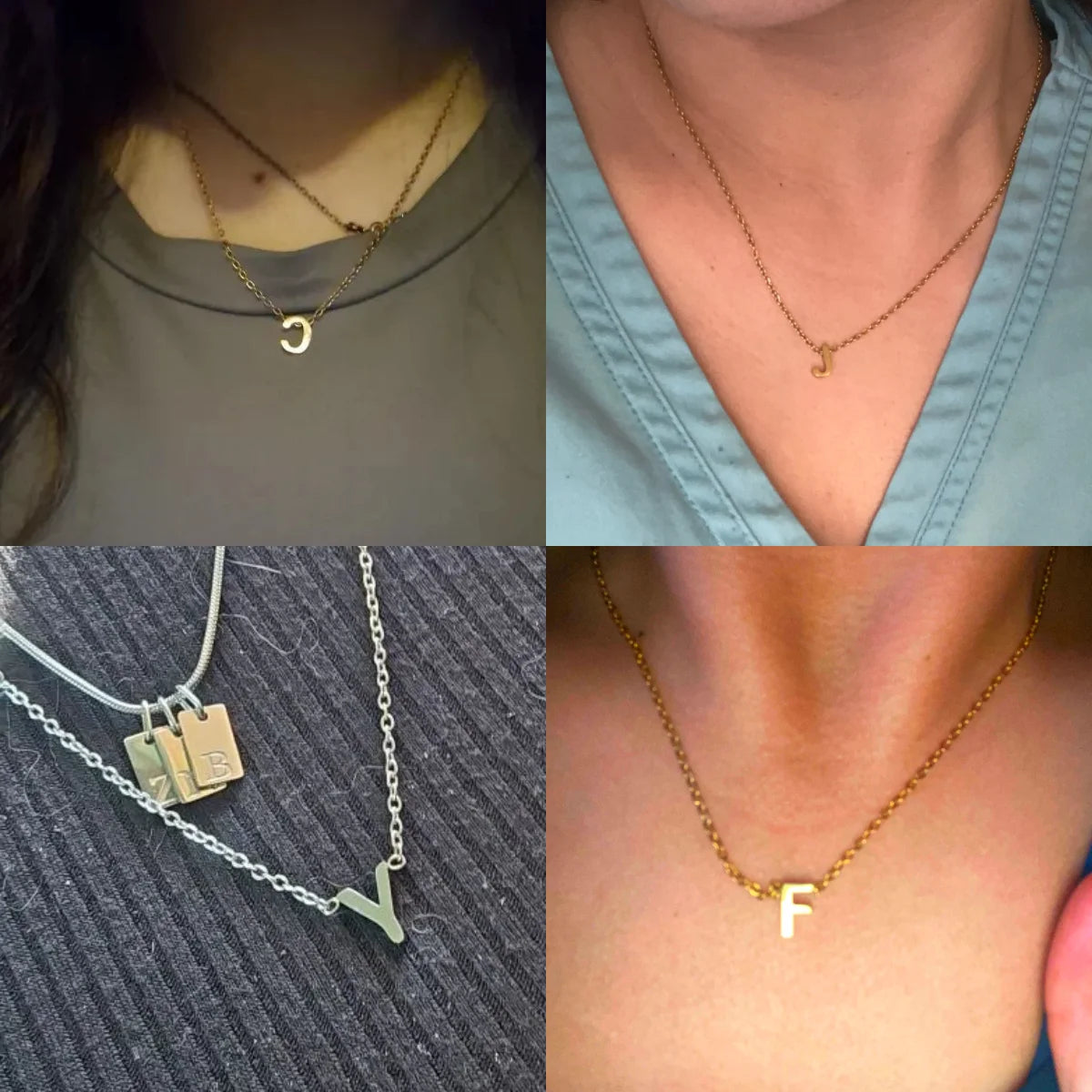 Colares com nome inicial da família Unift, pingente de letra do alfabeto M, corrente de pescoço feminina em aço inoxidável, gargantilha, joia minimalista da moda