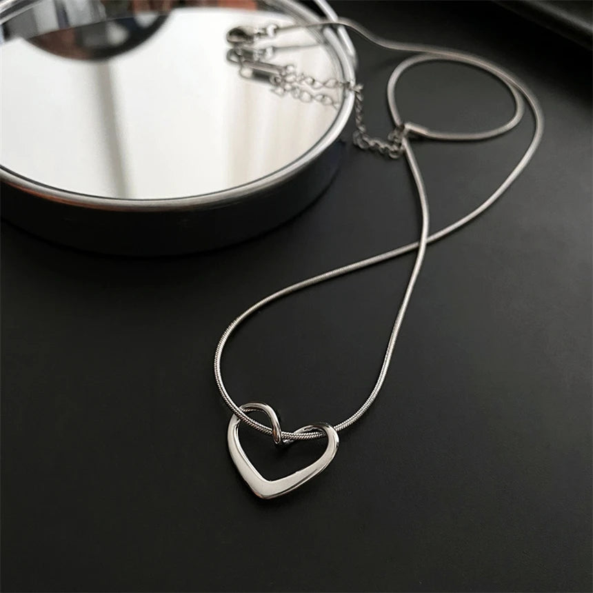 316L Stainless Steel 15 Multiple Different Styles Geometry Pendant Charm Chain Necklaces For Women Fashion Fine Jewelry Gifts