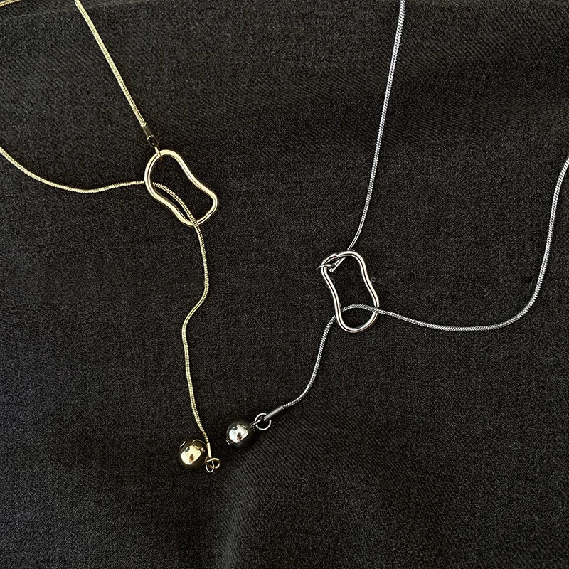 64cm Cool Silver Color Sweater Chain Women's Long Design New Chinese Style Sweater Chain Wholesale Jewelry
