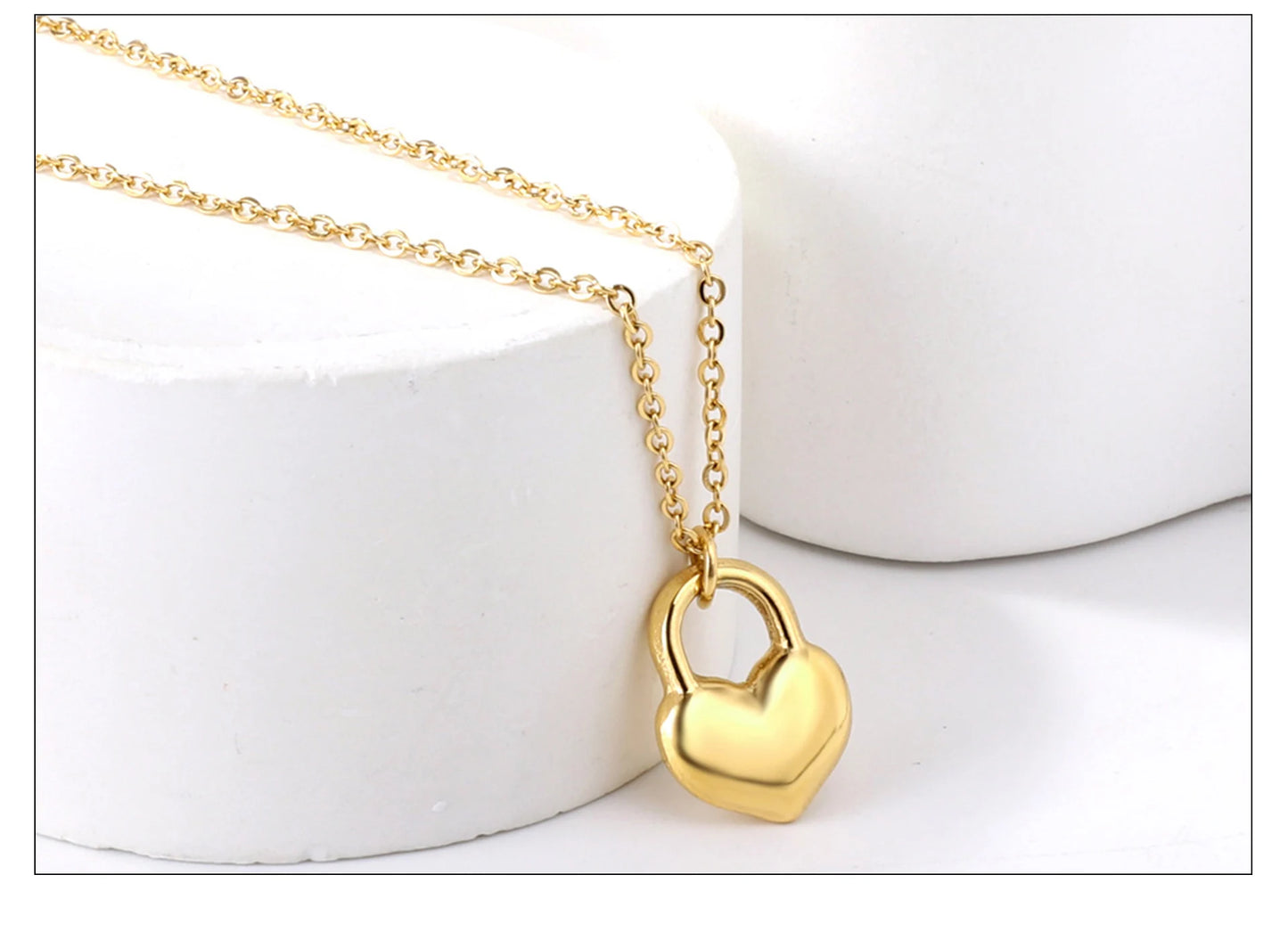 LUXUSTEEL New Stainless Steel Heart Pendant Necklace for Women Girls Temperament CZ Crystal Charm Choker Fashion Jewelry Gifts