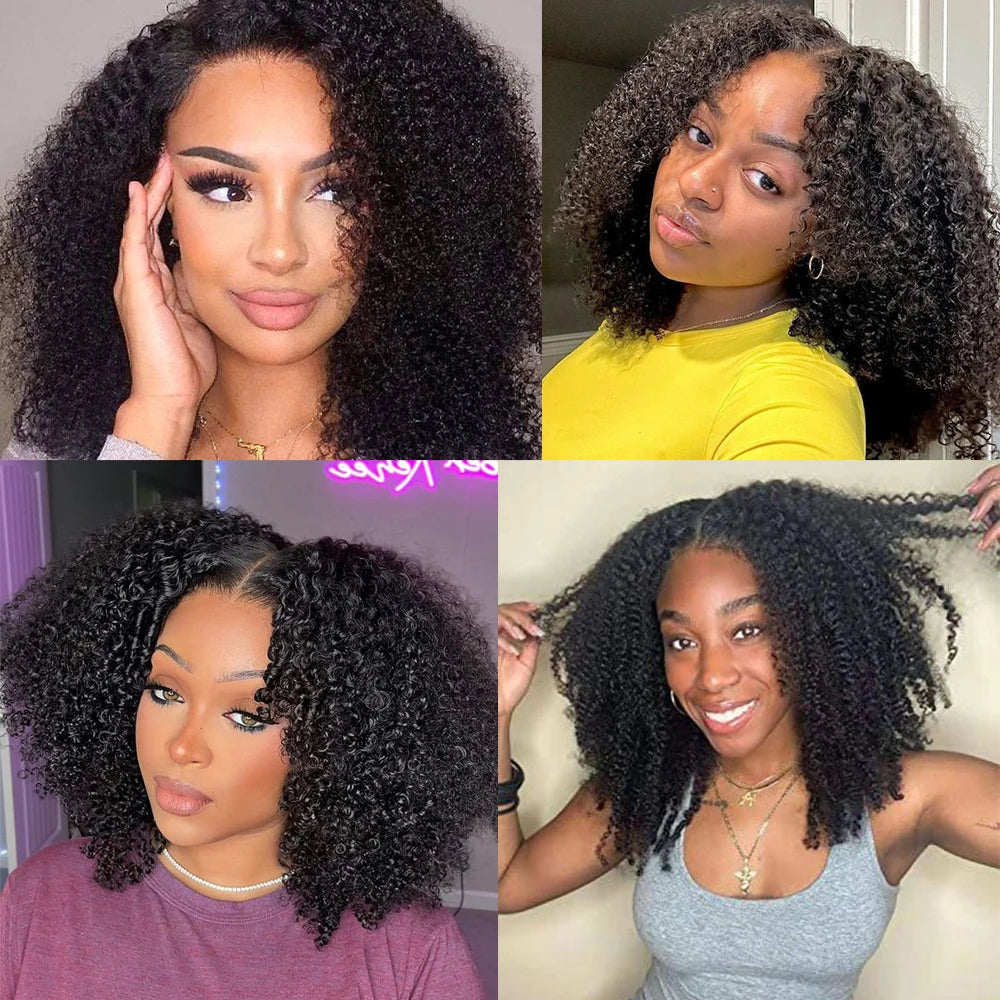 Pacotes de cabelo humano afro indiano cru, cacheado, crespo, 4B e 4C, natural, virgem, cacheado, 100% cabelo humano macio, trama de extensão capilar