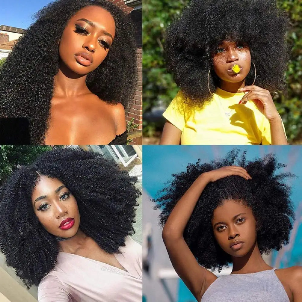 10A Afro Kinky Curly Bundles burmese 70S Afro Kinky Human Hair Bundles Deal 8-18 Hair Extensions Jerry Curly Human Hair Weave