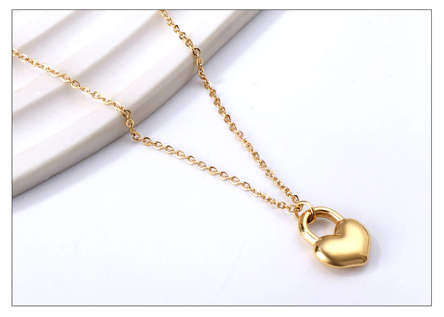 LUXUSTEEL New Stainless Steel Heart Pendant Necklace for Women Girls Temperament CZ Crystal Charm Choker Fashion Jewelry Gifts
