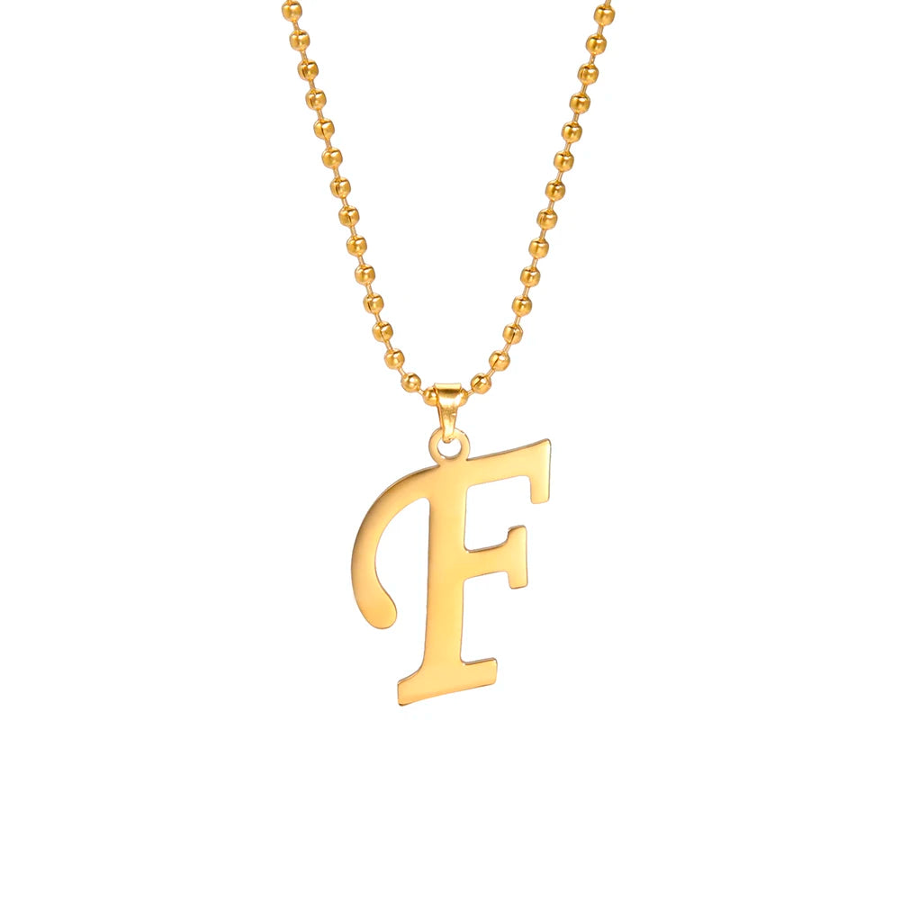 Amaxer Stainless Steel Necklace A To Z 26 Letters Initial Minimalist Necklaces For Women Big Alphabet Pendant Gifts Jewelry