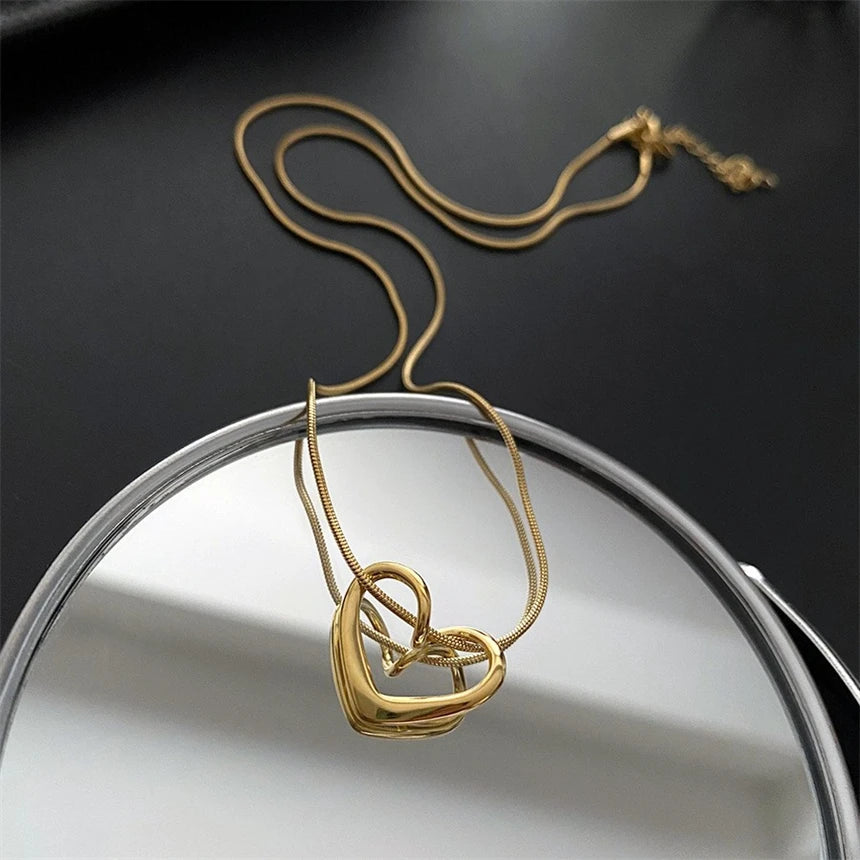 316L Stainless Steel 15 Multiple Different Styles Geometry Pendant Charm Chain Necklaces For Women Fashion Fine Jewelry Gifts