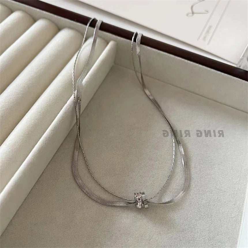 316L Stainless Steel 15 Multiple Different Styles Geometry Pendant Charm Chain Necklaces For Women Fashion Fine Jewelry Gifts