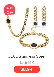 316L Stainless Steel Trend Black Big Heart Pendant Titanium Light Luxury Simple Versatile Necklace Stud Earrings Set