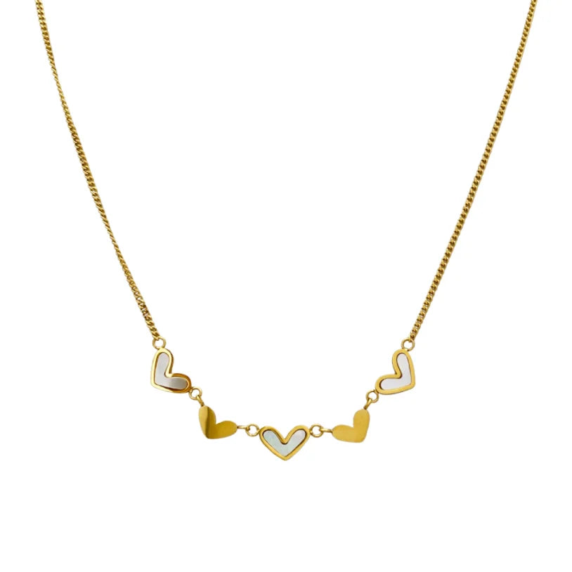 316L Stainless Steel New Fashion Upscale Jewelry Natural Shells Love Heart Charms Chain Choker Necklaces & Pendants For Women