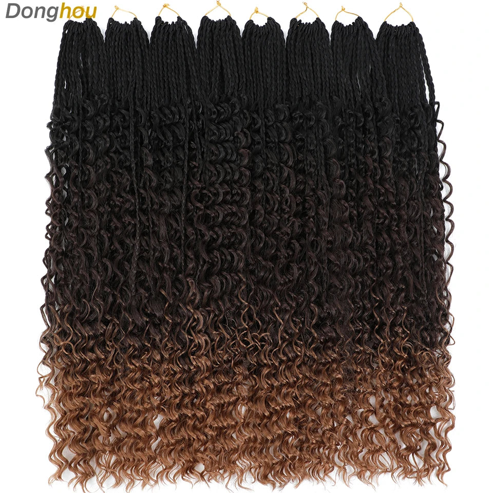 Long Boho Box Braids Crochet Hair 24 18 Inch Blonde Bug 33 4 30 27 Colors Synthetic Ombre Goddess Braids Crochet Hair For Women