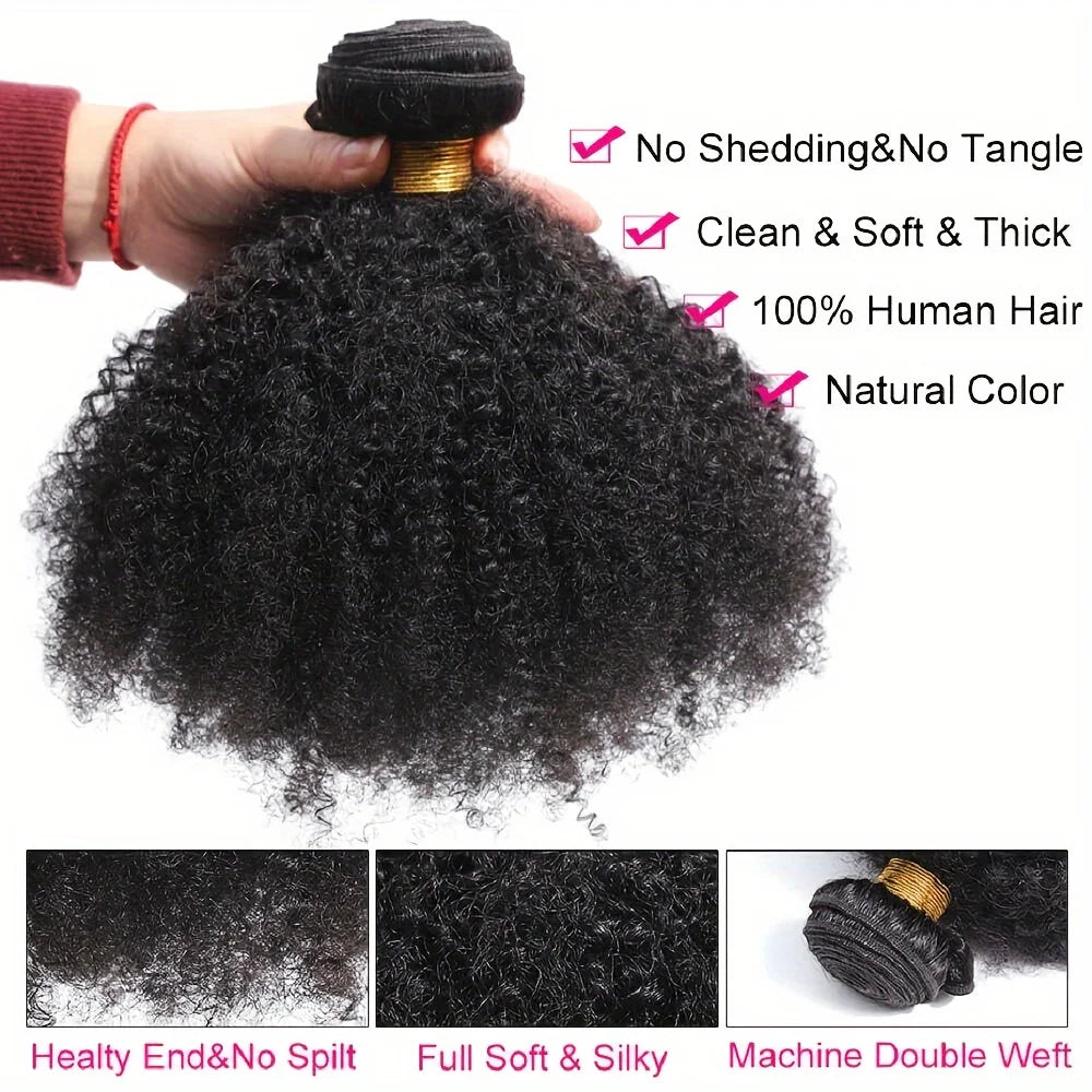 10A Afro Kinky Curly Bundles burmese 70S Afro Kinky Human Hair Bundles Deal 8-18 Hair Extensions Jerry Curly Human Hair Weave