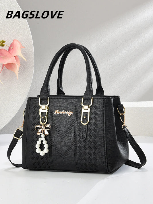 1 fashionable embroidered thread handbag, simple and versatile large capacity bag, suitable for various occasions