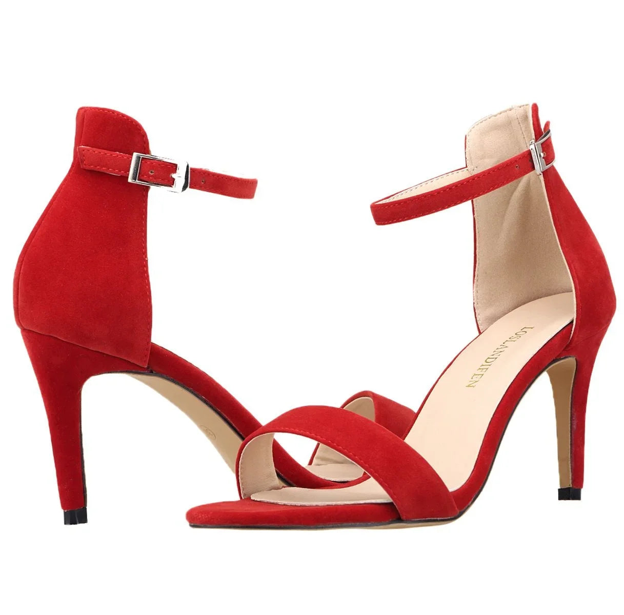 2025 New Women Sexy Pumps Sandals Summer 9cm Thin Heel Open Toe Ankle Strap High Heels Ladies Stilettos Party Red Wedding Shoes