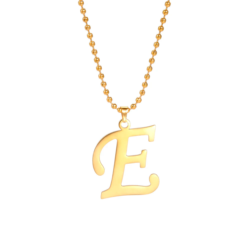 Amaxer Stainless Steel Necklace A To Z 26 Letters Initial Minimalist Necklaces For Women Big Alphabet Pendant Gifts Jewelry