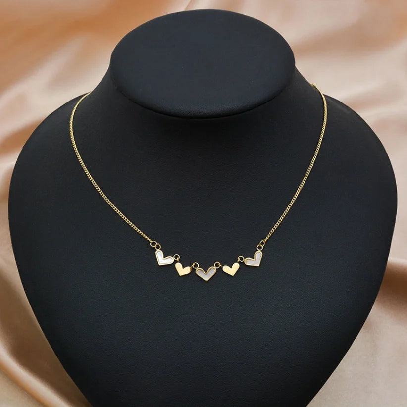 316L Stainless Steel New Fashion Upscale Jewelry Natural Shells Love Heart Charms Chain Choker Necklaces & Pendants For Women