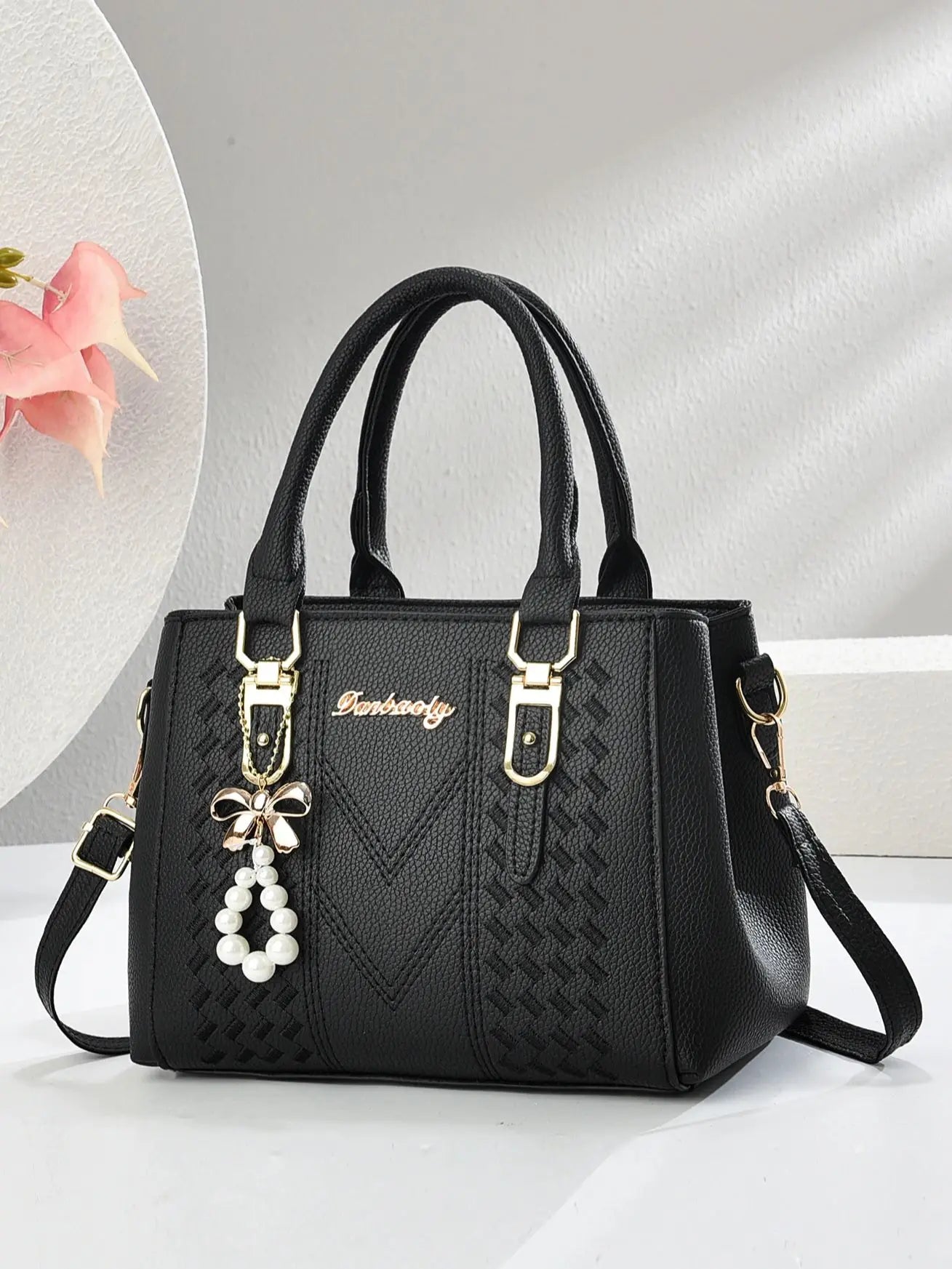 1 fashionable embroidered thread handbag, simple and versatile large capacity bag, suitable for various occasions