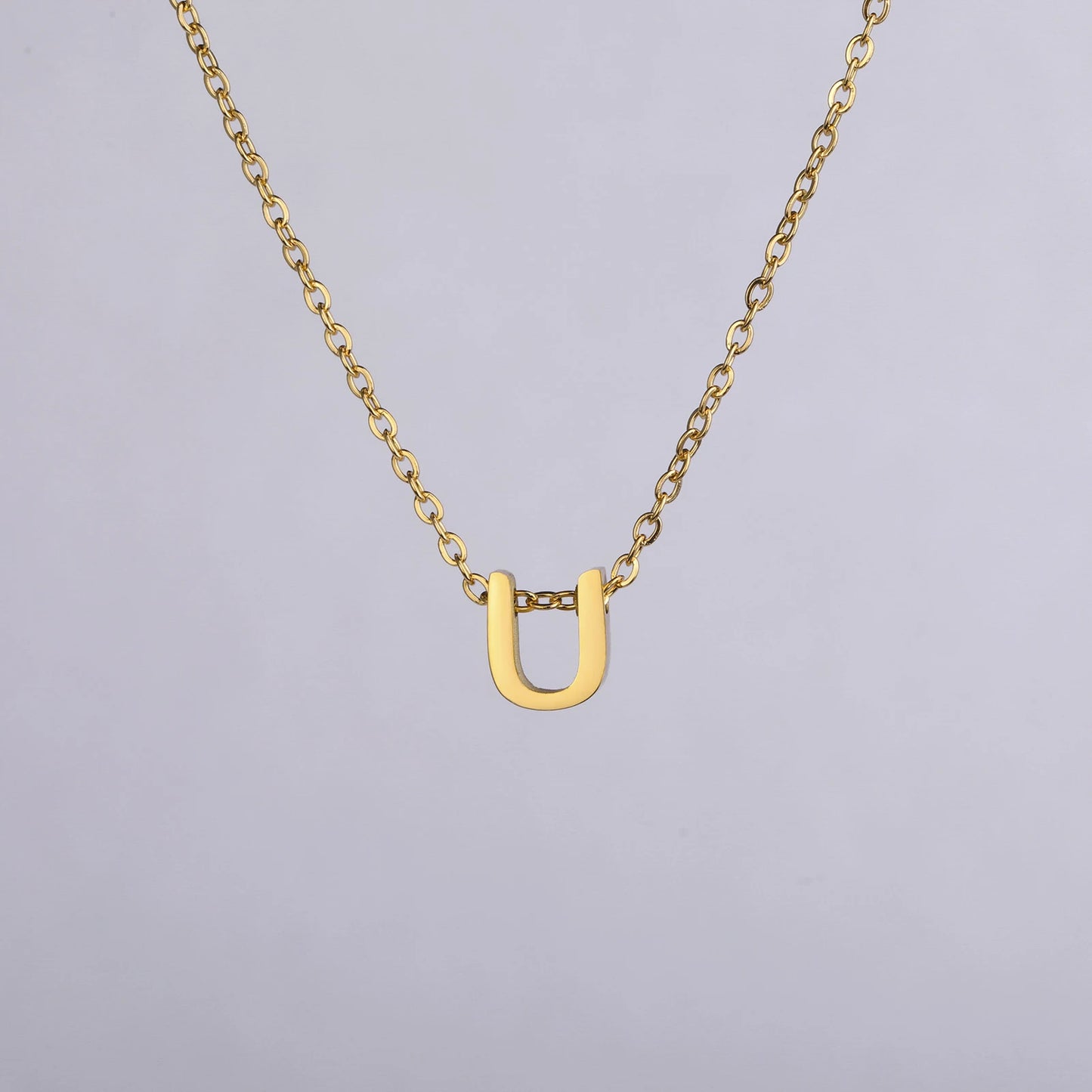 Colares com nome inicial da família Unift, pingente de letra do alfabeto M, corrente de pescoço feminina em aço inoxidável, gargantilha, joia minimalista da moda