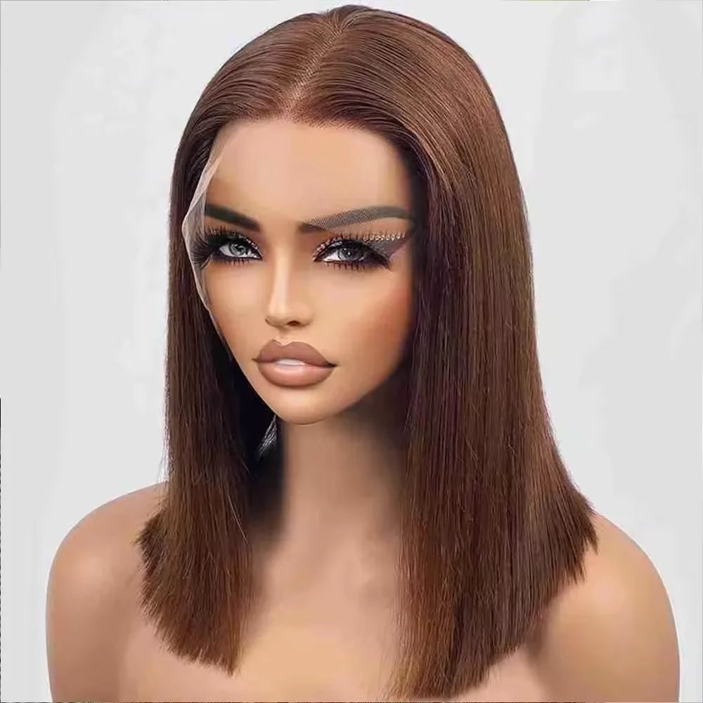 Straight Short Bob Wigs Human Hair 13x4 HD Lace Frontal Human Hair Wigs Glueless Bob wig 4x4 Lace Closure Wigs For Women 180%