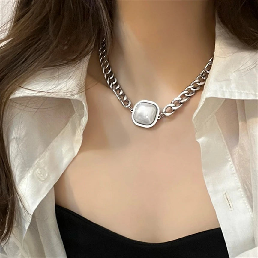 316L Stainless Steel 15 Multiple Different Styles Geometry Pendant Charm Chain Necklaces For Women Fashion Fine Jewelry Gifts