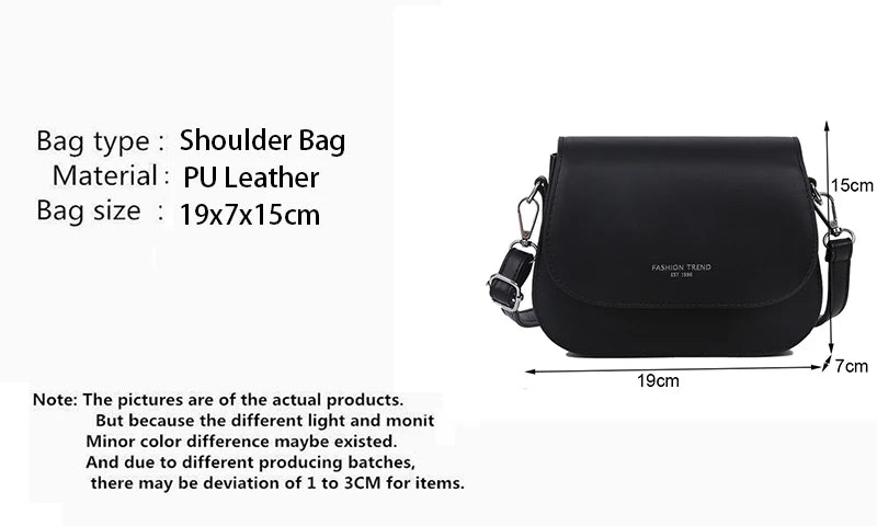 Yogodlns Trendy Saddle Shoulder Bag Women PU Leather Crossbody Bag Simple Solid Color Flap Messenger Bag Designer Handbags Pouch