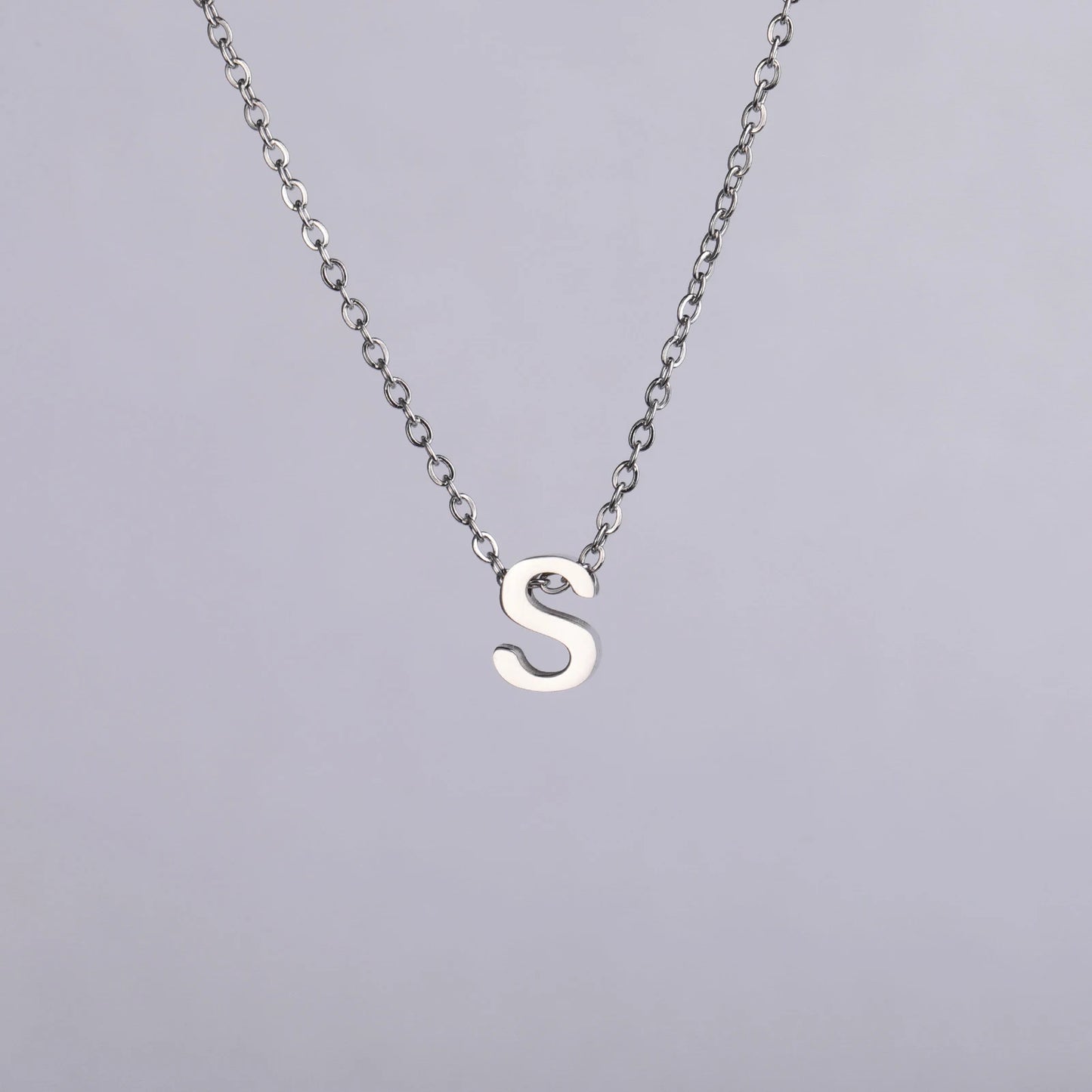 Colares com nome inicial da família Unift, pingente de letra do alfabeto M, corrente de pescoço feminina em aço inoxidável, gargantilha, joia minimalista da moda
