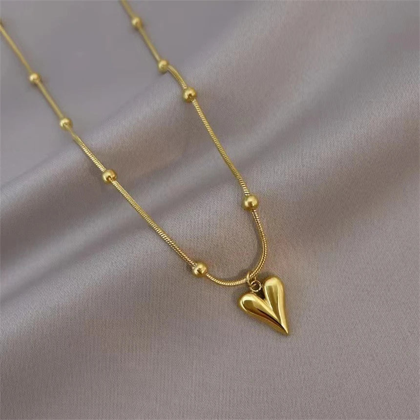 316L Stainless Steel 15 Multiple Different Styles Geometry Pendant Charm Chain Necklaces For Women Fashion Fine Jewelry Gifts