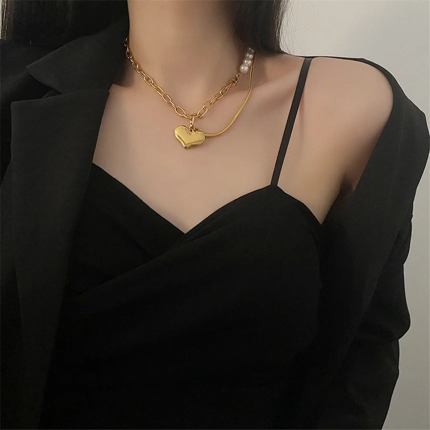 316L Stainless Steel 15 Multiple Different Styles Geometry Pendant Charm Chain Necklaces For Women Fashion Fine Jewelry Gifts