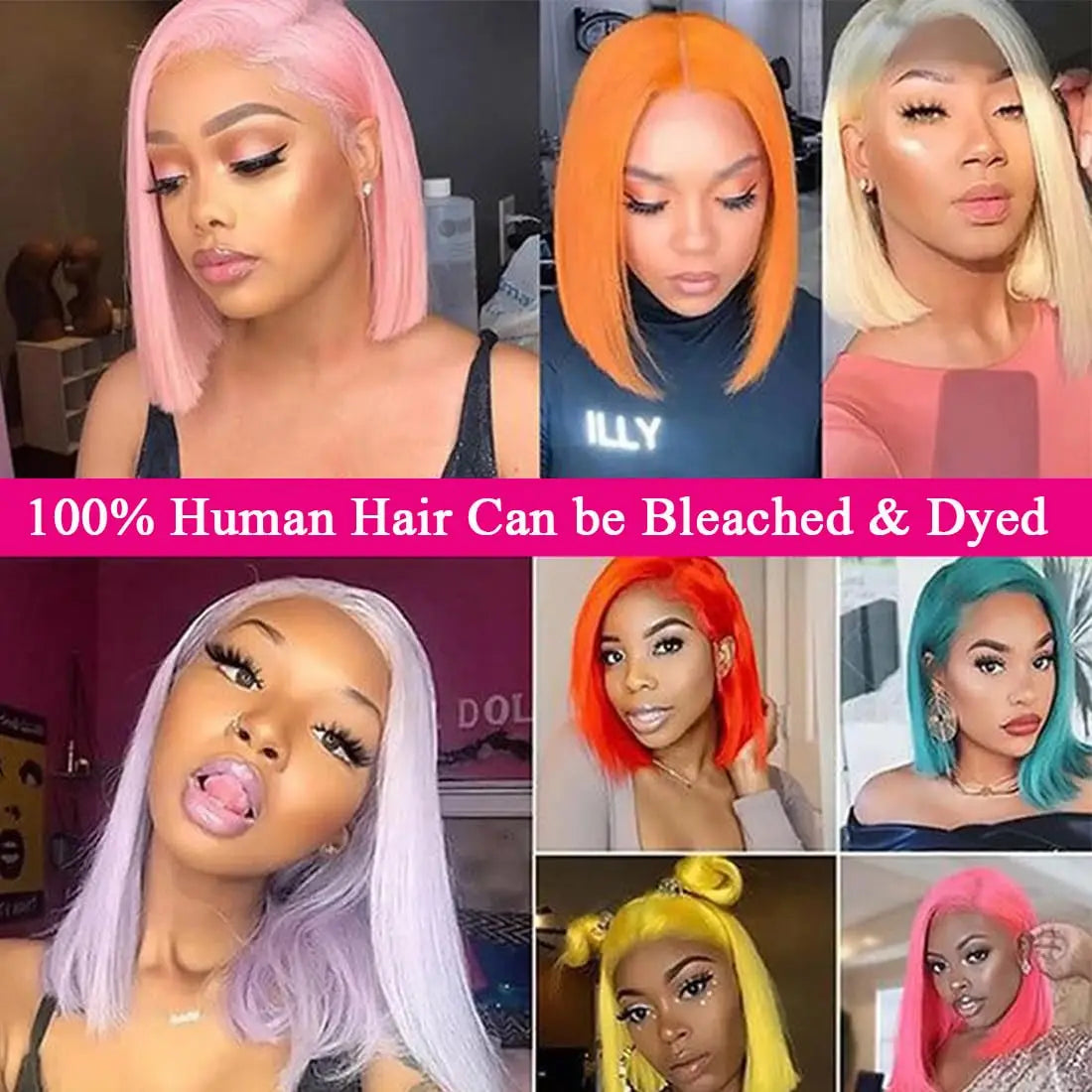 Short Highlight 4/30 350 Ginger Bob Wig Colored Lace Front Human Hair Wigs For Women 13x4 Bone Straight Lace Frontal Wig