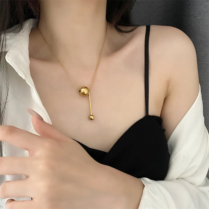 316L Stainless Steel 15 Multiple Different Styles Geometry Pendant Charm Chain Necklaces For Women Fashion Fine Jewelry Gifts