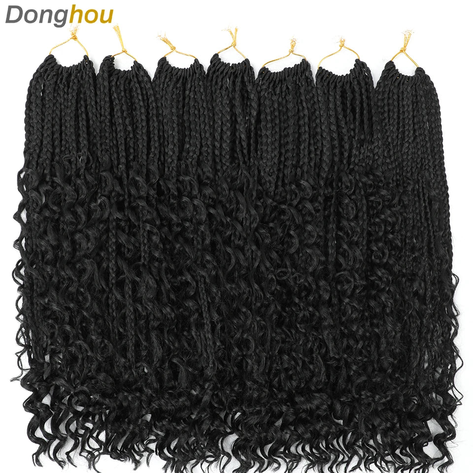 Long Boho Box Braids Crochet Hair 24 18 Inch Blonde Bug 33 4 30 27 Colors Synthetic Ombre Goddess Braids Crochet Hair For Women