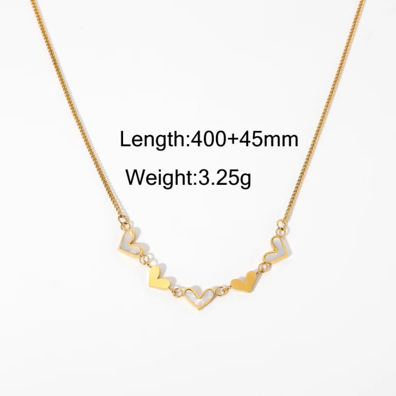 316L Stainless Steel New Fashion Upscale Jewelry Natural Shells Love Heart Charms Chain Choker Necklaces & Pendants For Women