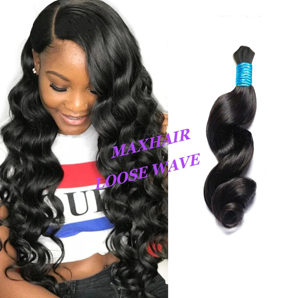 Human Hair Bulk Extension No Weft  Virgin Human Hair Bulk 100% Unprocessed  Deep Curly Straight Wave Hair Weaving For Braiding