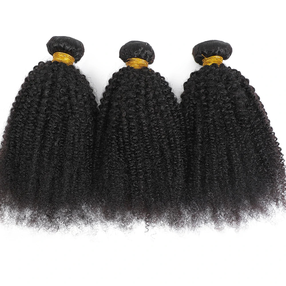 Pacotes de cabelo humano afro indiano cru, cacheado, crespo, 4B e 4C, natural, virgem, cacheado, 100% cabelo humano macio, trama de extensão capilar
