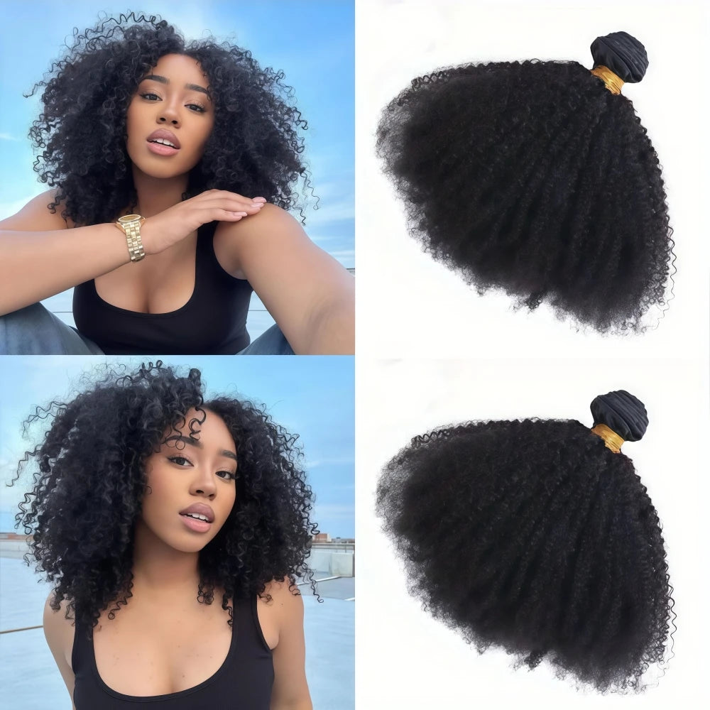 10A Afro Kinky Curly Bundles burmese 70S Afro Kinky Human Hair Bundles Deal 8-18 Hair Extensions Jerry Curly Human Hair Weave