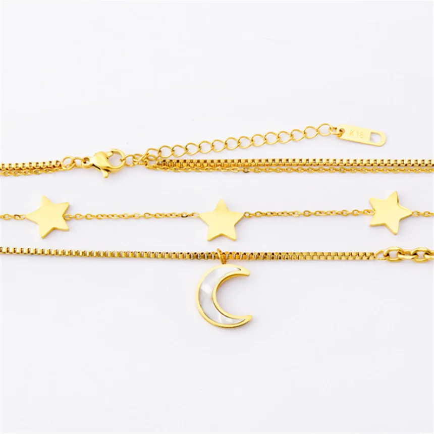 316L Stainless Steel 15 Multiple Different Styles Geometry Pendant Charm Chain Necklaces For Women Fashion Fine Jewelry Gifts