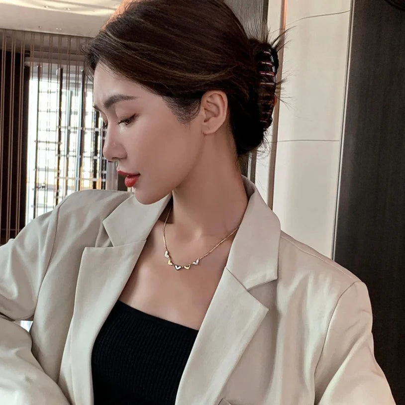 316L Stainless Steel New Fashion Upscale Jewelry Natural Shells Love Heart Charms Chain Choker Necklaces & Pendants For Women