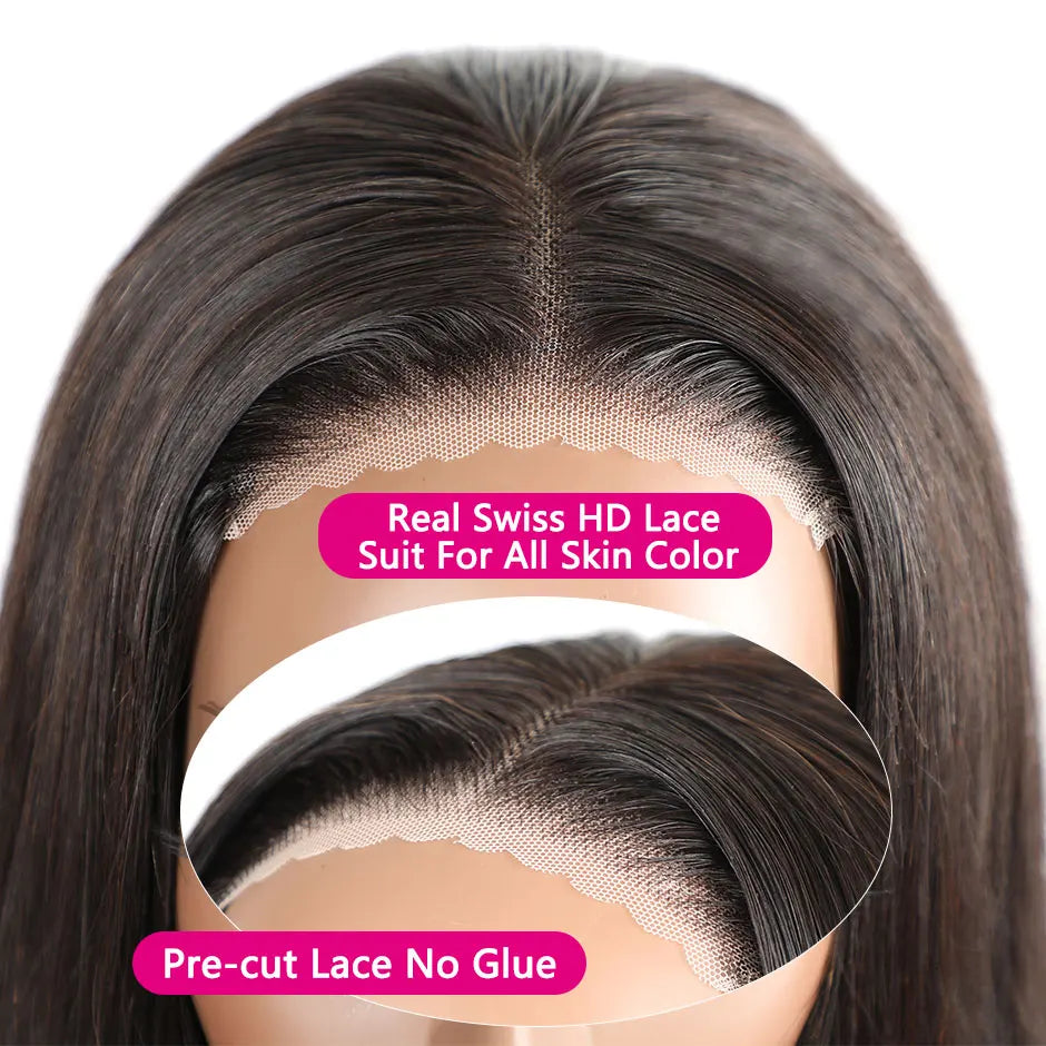 Wear Go Bob Wigs For Women Human Hair 180% Straight Glueless Wig Ready To Go Human Hair Wig Pre Cut Preplucked Lace Air Wig Sale