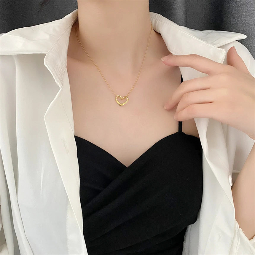 316L Stainless Steel 15 Multiple Different Styles Geometry Pendant Charm Chain Necklaces For Women Fashion Fine Jewelry Gifts