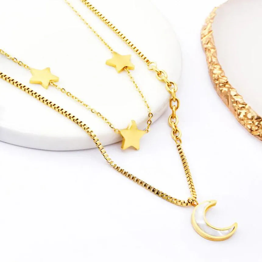 316L Stainless Steel 15 Multiple Different Styles Geometry Pendant Charm Chain Necklaces For Women Fashion Fine Jewelry Gifts