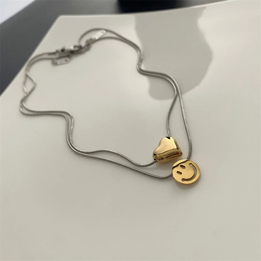 316L Stainless Steel 15 Multiple Different Styles Geometry Pendant Charm Chain Necklaces For Women Fashion Fine Jewelry Gifts