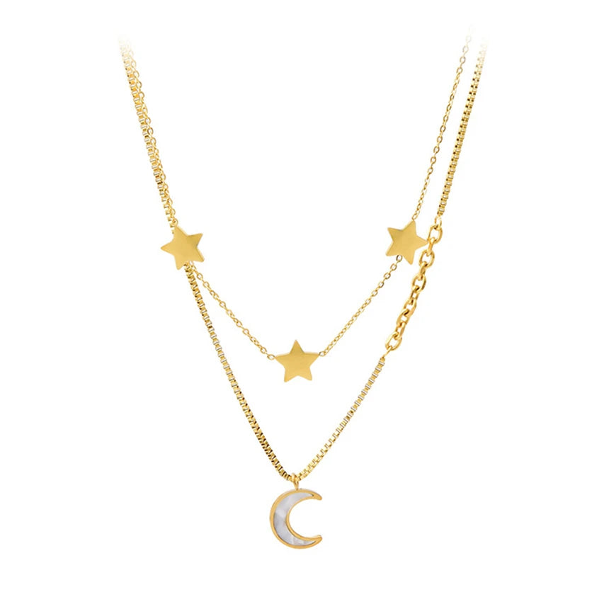 316L Stainless Steel 15 Multiple Different Styles Geometry Pendant Charm Chain Necklaces For Women Fashion Fine Jewelry Gifts