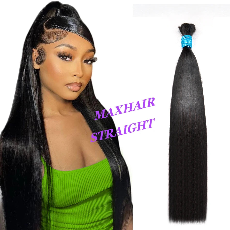 Human Hair Bulk Extension No Weft  Virgin Human Hair Bulk 100% Unprocessed  Deep Curly Straight Wave Hair Weaving For Braiding