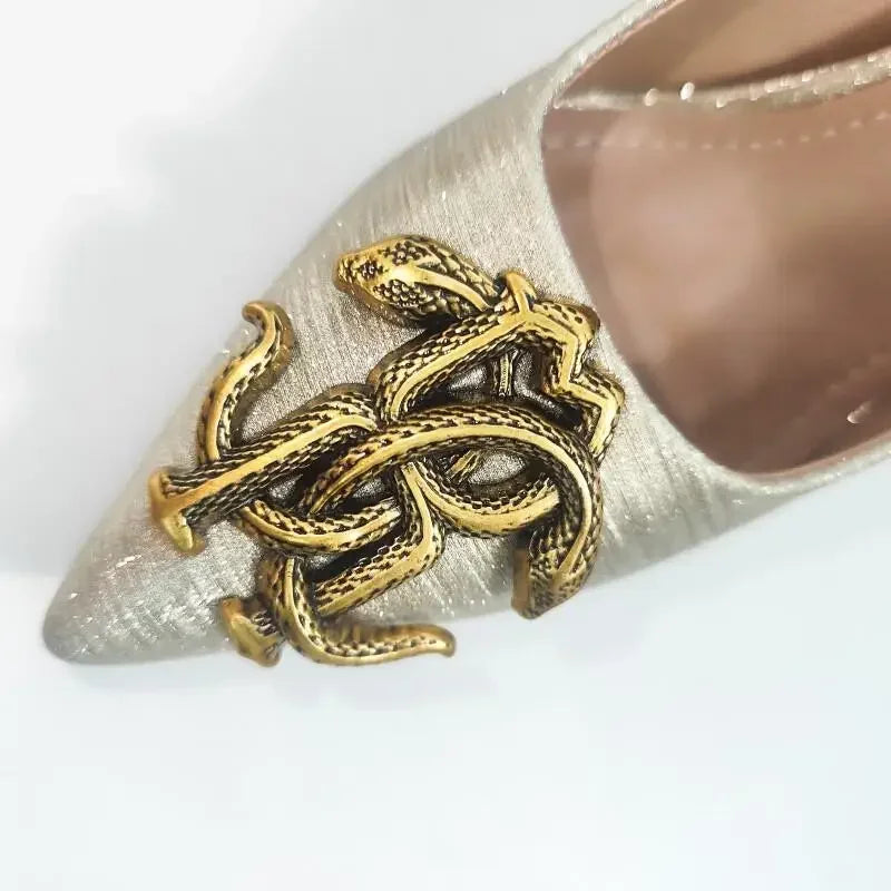 Premium Sense Women's High Heels Light Luxury Brand Professional Women's High Heels Fashion High Heel Shoes Metal Buckle Shoes