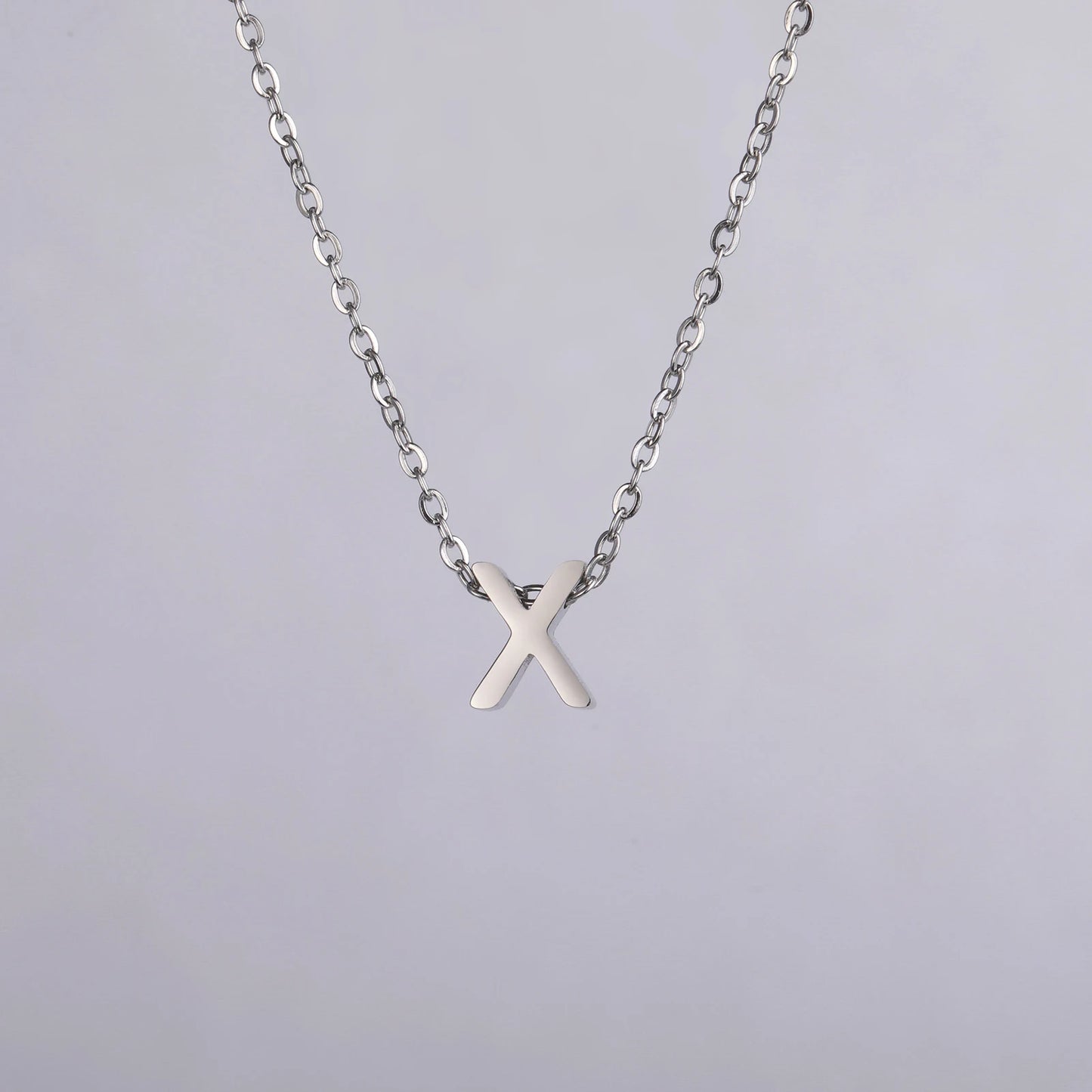 Colares com nome inicial da família Unift, pingente de letra do alfabeto M, corrente de pescoço feminina em aço inoxidável, gargantilha, joia minimalista da moda